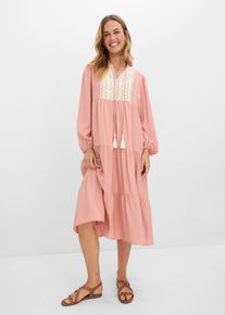 Midikleid aus softem Viskose-Mix in rosa, Gr&ouml;sse 40, bonprix