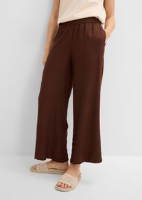 Marlenehose aus softer Viskose in braun, Gr&ouml;sse 40, bonprix
