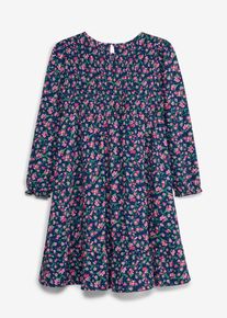 Jerseykleid aus strukturiertem Crinkle in blau, Gr&ouml;sse 176/182, bonprix