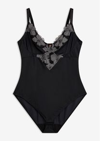 Strong Shape Body ohne B&uuml;gel mit Stickerei in schwarz, Gr&ouml;sse 52, bonprix