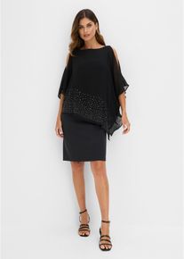 Etuikleid mit Glitzersteinen in schwarz, Gr&ouml;sse 50, bonprix