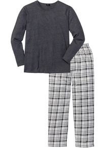 Pyjama mit Bio-Baumwolle mit langen &Auml;rmeln in grau, Gr&ouml;sse 56/58 (XL), bonprix