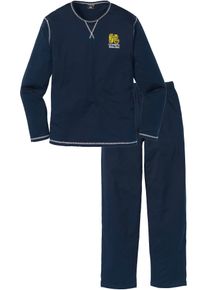 Pyjama aus reiner Baumwolle mit langen &Auml;rmeln. in blau, Gr&ouml;sse 60/62 (XXL), 100% Baumwolle, bonprix