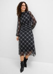 Jerseykleid aus feinem Mesh in schwarz, Gr&ouml;sse 40/42 (M), bonprix
