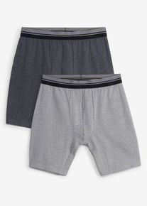 Lange Boxershorts eng mit Baumwolle (2er Pack) in grau, Gr&ouml;sse 6 (L), bonprix