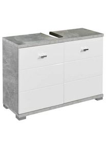 Livetastic Waschbeckenunterschrank , Grau, Weiss , Kunststoff , 1 F&auml;cher , 80x57x31 cm , stehend , Badezimmer, Badezimmerschr&auml;nke, Waschbeckenunterschr&auml;nke