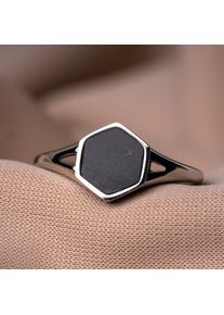 Holzkern Facade Ring Marmor und Silber