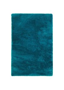 Hochflorteppich , Petrol , Textil , Uni , rechteckig , 120x170 cm , Oeko-Tex&reg; Standard 100 , f&uuml;r Fussbodenheizung geeignet, Fasern thermofixiert (heatset), lichtunempfindlich, pflegeleicht, leicht zusammenrollbar , Teppiche & B&ouml;den, Teppich, Hochflorteppiche & Shaggys