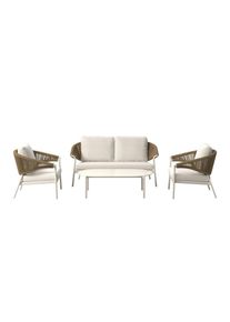 Amatio Gartenm&ouml;bel-Set , Naturfarben, Beige , Textil , 4-teilig , F&uuml;llung: Schaumstoff,Polyester , Gartenm&ouml;bel, Gartengarnituren, Gartenm&ouml;bel-Set