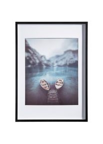 Bilderrahmen , Schwarz , Holz, Glas , rechteckig , 50x70 cm , FSC , Passepartout , Bilder & Rahmen, Bilderrahmen, Bilderrahmen & Fotorahmen