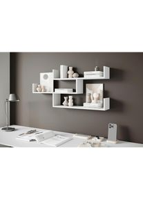 Mid.you Wandregal , Weiss , Holzwerkstoff , 119.1x55x18 cm , h&auml;ngend , Wohnzimmer, Regal, Wandregal