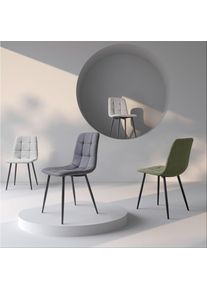 Stylife Stuhl , Grau, Schwarz , Metall, Textil , konisch , 45x87x54 cm , Esszimmer, Stuhl, Esszimmerst&uuml;hle