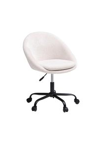 Livetastic Drehstuhl , Weiss, Beige , Metall, Textil , Drehkreuz , 62x79x87 cm , Sitzfl&auml;che 360&deg; drehbar , B&uuml;rom&ouml;bel, B&uuml;rost&uuml;hle, Drehstuhl