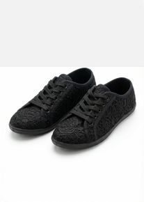 Sneaker mit Spitze in schwarz, Gr&ouml;sse 41, bonprix