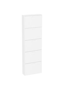 Mid.you Schuhschrank , Weiss , Holzwerkstoff , 59x179x17 cm , stehend , Garderobe, Schuhaufbewahrung, Schuhschr&auml;nke