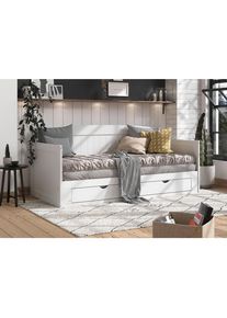 P & B Ausziehbett , Weiss , Holz, Holzwerkstoff , Kiefer,Kiefer , massiv,massiv, Sperrholz , 90-180x200 cm , FSC MIX , Bettkasten, Lattenrost, mit Schubk&auml;sten , Baby- und Kinderm&ouml;bel, Kinderzimmer & Jugendzimmer, Kinderbetten, Ausziehbetten