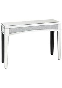 Xora Konsolentisch , Silberfarben , Glas, Holzwerkstoff , rechteckig , eckig , 120.5x81x35.5 cm , einfacher Aufbau , Wohnzimmer, Wohnzimmertische, Konsolentische