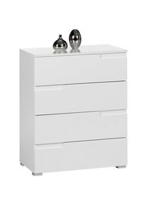 Kommode , Weiss, Weiss Hochglanz , Kunststoff , 4 Schublade(n) Schubladen , 65x80x40 cm , Beim&ouml;bel erh&auml;ltlich , Kleinm&ouml;bel, Kommoden, Kommoden