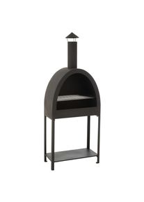 Feuerstelle , Schwarz , Metall , 60x155x30 cm , Grillfunktion, hitzebest&auml;ndig , Freizeit & Co, Haus & Garten