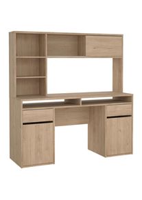 P & B Schreibtisch , Eichefarben , Holzwerkstoff , Holzoptik , 2 Schublade(n) Schubladen , rechteckig , Wange , 48.2x156.2x149 cm , Stauraum , B&uuml;rom&ouml;bel, Schreibtische, B&uuml;rotische