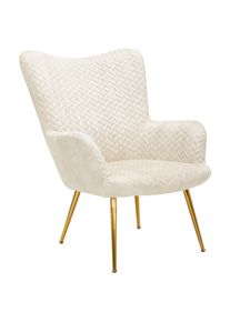 Ambia Home Ohrensessel , Beige , Metall, Textil , 74x96x83 cm , Wohnzimmer, Sessel, Sessel