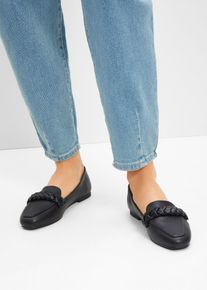 Loafer mit Flechtdetails in schwarz, Gr&ouml;sse 36, bonprix