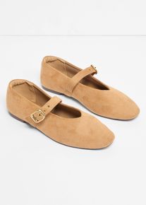 Mary-Janes mit &Ouml;sen in braun, Gr&ouml;sse 41, bonprix