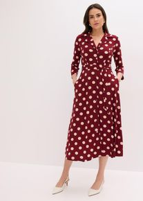 Hemdblusenkleid mit Bindeband (2-tlg.Set) in rot, Gr&ouml;sse 36/38 (S), bonprix