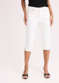 Capri-Hose mit Bequembund in weiss, Gr&ouml;sse 40, 97% Baumwolle, bonprix