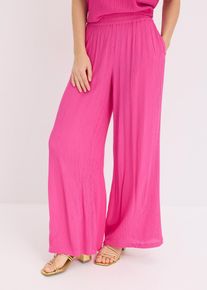 Schlupfhose aus flie&szlig;ender Viskose in pink, Gr&ouml;sse 48, bonprix